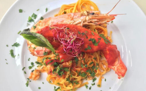 Tagliolino all'astice e gamberone