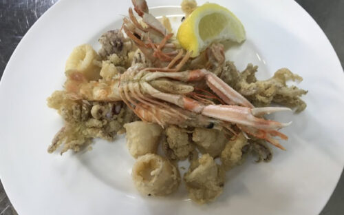 Frittura di calamari e scampi