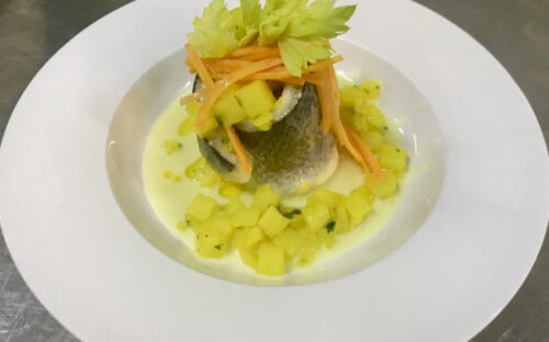 Turbante di orata cotto al vapore