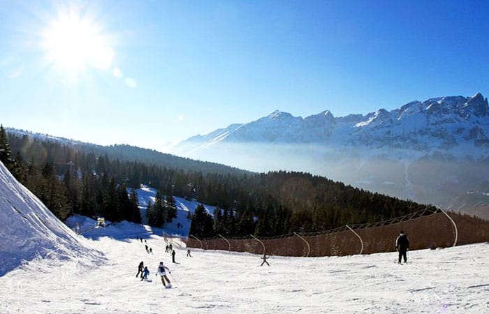 Sciare ad Andalo in inverno